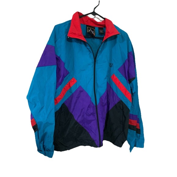 J. C. Penney Other - Vintage 90s USA Olympics Unisex L JCPenny ColorBlock Windbreaker Jacket Large